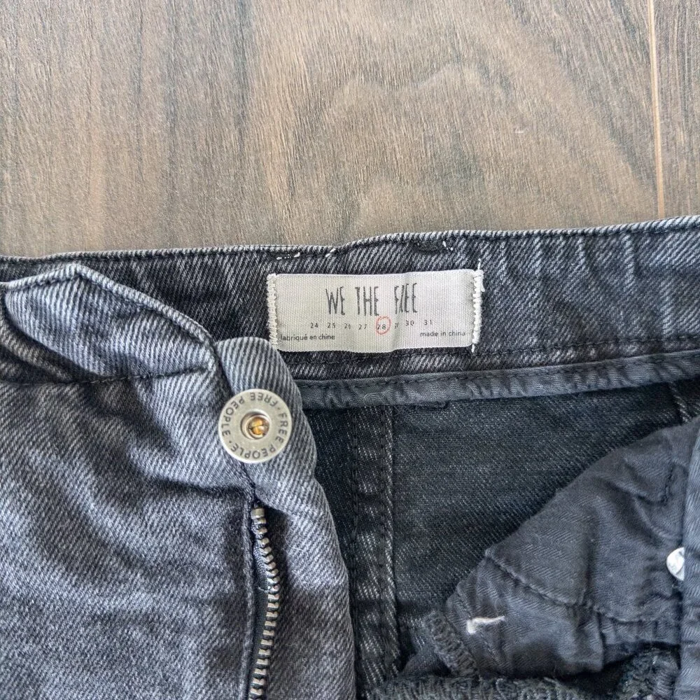 Free People She’s All That Black Denim Mini Skirt Size 28